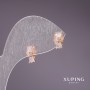 Xuping Bow Stud Earrings with White Stones 10x4mm 18K Gold Plated