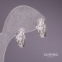 Xuping Earrings with White Stones 8x15mm, Rhodium