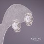 Xuping Earrings with White Stones 15x11mm Rhodium