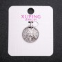 Xuping Pendant with White Rhinestones 17x22mm Rhodium