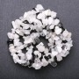 Natural Stone "Hair" Rutilated Quartz Beads, White Quartz, Black Agate Chips on Thread, Diameter 5-8mm (+/-), Length 85cm