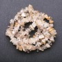 Natural Stone Golden Rutilated Quartz Beads, Rock Crystal Chips on Thread, Diameter 6-9mm (+/-), Length 85cm