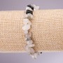 Bracelet of Natural Rutilated Quartz "Hair Stone" Chips on Elastic Band, Diameter 5-8mm, Length 18cm