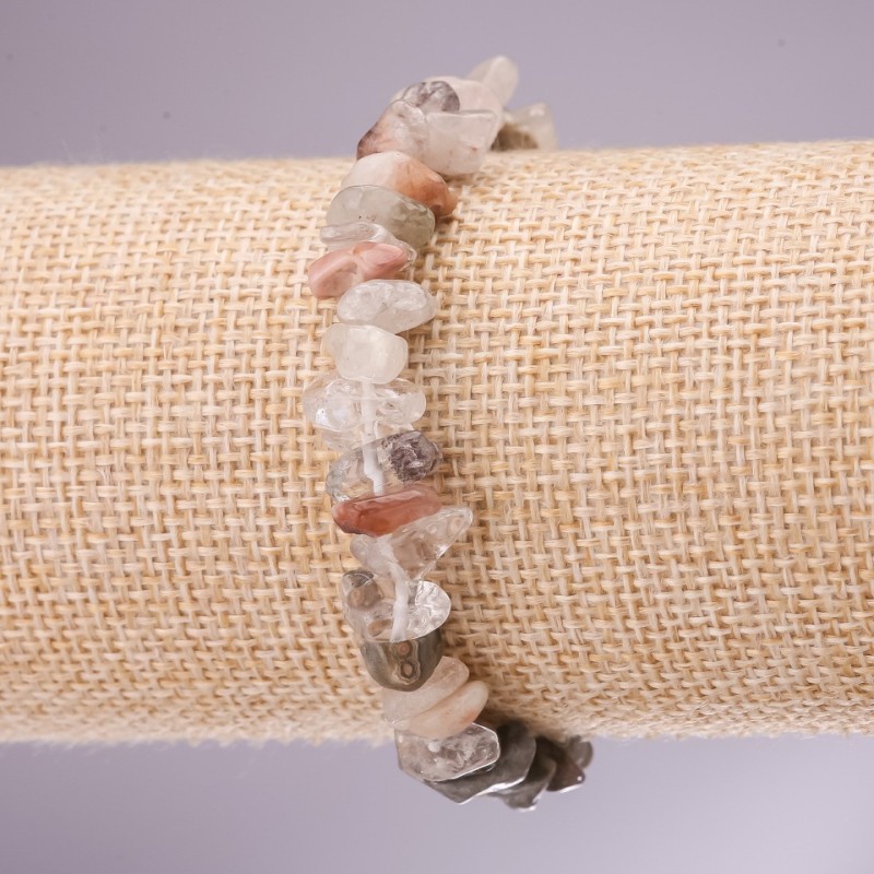 Bracelet with Carnelian natural stone chip, diameter 4-6mm(±), length 18cm
