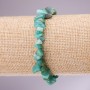 Bracelet of Natural Amazonite Stone Chips on Elastic Band, Diameter 5-8mm, Length 18cm