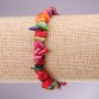 Bracelet of Natural Multicolor Mother-of-Pearl Chips on Elastic Band, Diameter 5-8mm, Length 18cm
