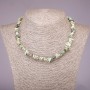 Natural Stone Serpentine Chip Necklace, diameter 5-8mm+/-, length 45cm+