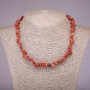 Natural Red Jasper Stone Necklace, Chips, Diameter 5-8mm, Length 45cm+/- with Extension Chain