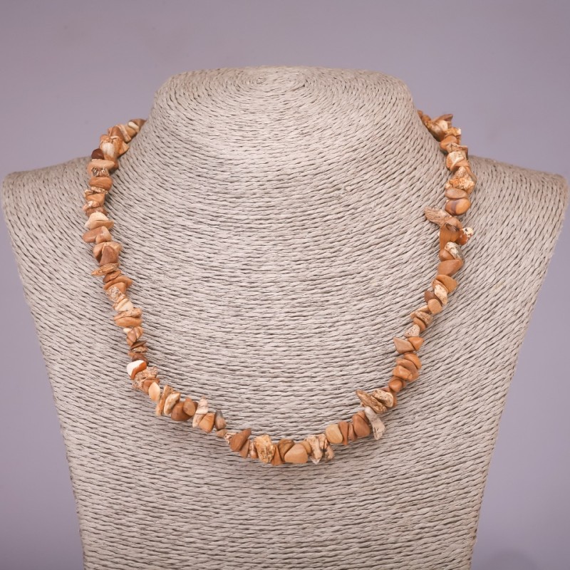 Natural Stone Landscape Jasper Chip Necklace, diameter 5-8mm, length 42-48cm