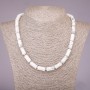 Natural Stone Cacholong Necklace Cylinder, diameter 8x17mm, length 45cm