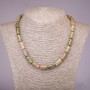 Natural Stone Heliotrope Unakite Necklace Cylinder, diameter 8x17mm, length 45cm