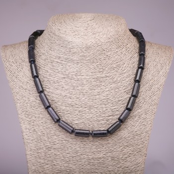 Aventurine Stone Necklace "Blue Sand Cairo Night" Cylinder, diameter 8x17mm, length 45cm
