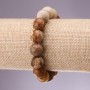 Picture Jasper Bracelet, Smooth Round Beads, 12mm Diameter, 18cm Length, Elastic