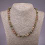 Bloodstone Unakite Tumbled Necklace, ~8mm Diameter, 45cm Length