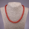 Carnelian Necklace, Smooth Round Beads, 8mm Diameter, 45cm Length