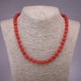 Carnelian Necklace, Smooth Round Beads, 8mm Diameter, 45cm Length