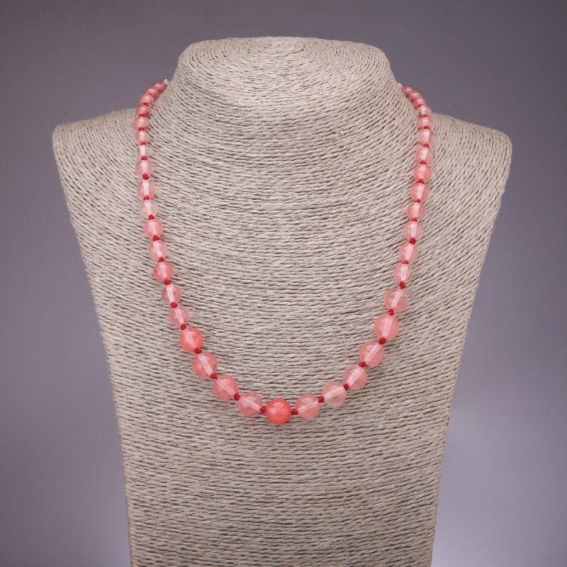 Graduated Chalcedony Necklace, 6-10mm Diameter, 50cm Length