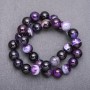 Beads on Thread, Natural Stone, Purple Eye Agate, Smooth Round Bead, Diameter 12mm +/-, Length 38cm+