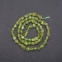 Beads on a Thread, Natural Chrysolite Stone, Tumbled, Diameter 6x5mm +/-, Length 40cm+