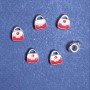 Pandora Charm Bead Light Gray Metal Red Handbag 10mm, pack of 6 pcs
