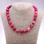 Raspberry Eye Agate Necklace, Oval, 16x11mm, 45cm Length