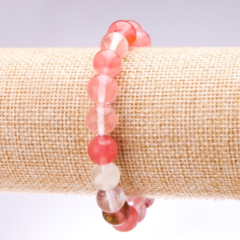 Chalcedony Bracelet, Smooth Round Beads, Diameter 10mm, Length 18cm