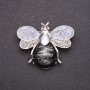 Bee Brooch "Amber" gray 46x38mm gray metal