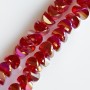 Crystal Beads "Swarovski" Style, Red with "Gasoline" Coating, Diameter 6x4mm, Thread, 50cm Length