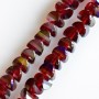 Crystal Beads "Swarovski" Style, Dark Red Ruby with Blue Coating, Diameter 6x4mm, Thread, 50cm Length