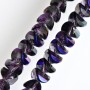 Crystal Beads Swarovski-Style, dark brown with violet "petrol" coating, 6x4mm diameter, 50cm strand