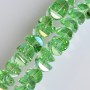 Crystal Beads Swarovski-Style, light green with light "petrol" coating, 6x4mm diameter, 50cm strand