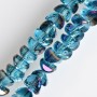 Crystal Beads Swarovski-Style, dark blue with violet petrol coating, 6x4mm diameter, 50cm strand
