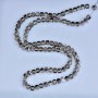 Swarovski-Style Crystal Beads, Light Gray Faceted Ball with Coating, 5x4mm Diameter, Thread, 48cm Length