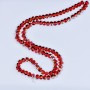 Swarovski-Style Crystal Beads, Red Faceted Ball with Gold Gasoline-Tone Coating, 5x4mm Diameter, Thread, 48cm Length