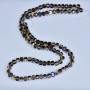 Swarovski-Style Crystal Beads, Champagne Faceted Ball with Purple Gasoline-Tone Coating, 5x4mm Diameter, Thread, 48cm Length