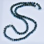 Swarovski-Style Crystal Beads, Gray Faceted Ball with Blue Gasoline-Tone Coating, 5x4mm Diameter, Thread, 48cm Length
