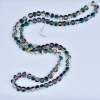 Swarovski-Style Crystal Beads, Light Brown Faceted Ball with Green Gasoline-Tone Coating, 5x4mm Diameter, Thread, 48cm Length