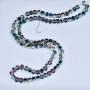 Swarovski-Style Crystal Beads, Light Brown Faceted Ball with Green Gasoline-Tone Coating, 5x4mm Diameter, Thread, 48cm Length