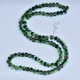 Swarovski-Style Crystal Beads, Green Faceted Ball with Gasoline-Tone Coating, 5x4mm Diameter, Thread, 48cm Length