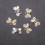 Bee Charm Finding, Diameter 17mm, Length 11mm, White Metal, Pack of 6