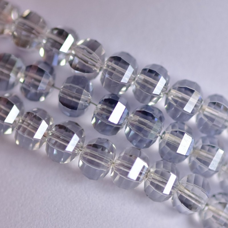 Crystal beads in Swarovski style, colorless faceted ball, diameter 5x4mm strand, length 48cm