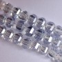 Crystal beads in Swarovski style, colorless faceted ball, diameter 5x4mm strand, length 48cm