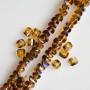 Crystal Beads "Swarovski" Style, Brown with Purple "Gasoline" Coating, Diameter 2.5x4mm, Thread, 48cm Length