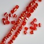 Crystal beads in "Swarovski" style, red with gold "petrol" coating, diameter 2.5x4mm strand, length 48cm