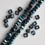 Crystal Beads "Swarovski Style" Dark Sea Wave with "Petrol" Coating, 2.5x4mm Diameter, 48cm Strand