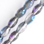 Faceted Crystal Beads, Light Blue with Coating, Diameter 8x12mm, Thread, 70cm Length