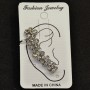 Ear Cuff, Length 40mm, White Metal