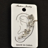 Ear Cuff, Length 45mm, White Metal