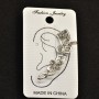 Ear Cuff, Length 45mm, White Metal
