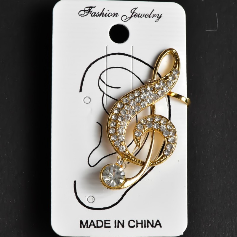 Ear Cuff, Length 47mm, Yellow Metal